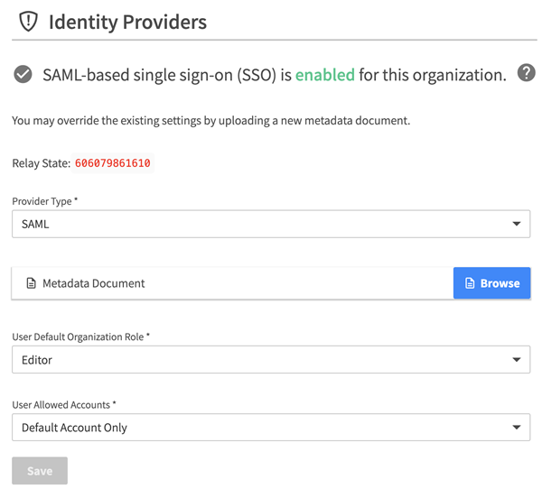 SSO Access Control settings screenshot